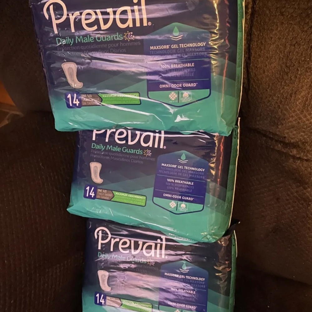 Prevail Male Incontinence Guards, Maximum Absorbency, 14 Count For Three Bags